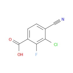 Aobchem&nbsp;3-Chloro-4-cyano-2-fluorobenzoic acid | ≥95% | CAS 1807203-40-2 | C8H3ClFNO2 | 250mg