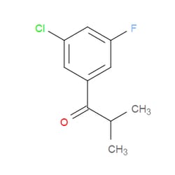 Aobchem&nbsp;1-(3-Chloro-5-fluorophenyl)-2-methyl-1-propanone | ≥97% | CAS 1352226-72-2 | C10H10ClFO | 500mg