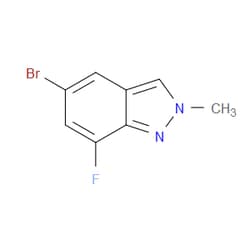 Aobchem&nbsp;5-Bromo-7-fluoro-2-methyl-2H-indazole | ≥95% | CAS 2004705-97-7 | C8H6BrFN2 | 500mg