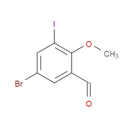 Aobchem&nbsp;5-Bromo-3-iodo-2-methoxybenzaldehyde | ≥95% | CAS 832674-07-4 | C8H6BrIO2 | 250mg