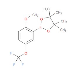 Aobchem&nbsp;2-Methoxy-5-trifluoromethoxyphenylboronic acid pinacol ester | ≥97% | CAS 1688666-59-2 | C14H18BF3O4 | 1g