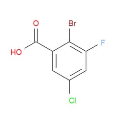 Aobchem&nbsp;2-Bromo-5-chloro-3-fluorobenzoic acid | ≥95% | CAS 1529288-48-9 | C7H3BrClFO2 | 250mg