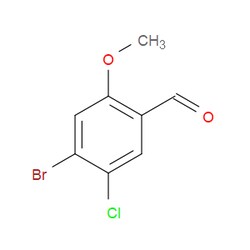 Aobchem&nbsp;4-Bromo-5-chloro-2-methoxybenzaldehyde | ≥97% | CAS 1781329-45-0 | C8H6BrClO2 | 500mg