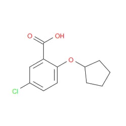 Aobchem&nbsp;5-Chloro-2-(cyclopentyloxy)benzoic acid | ≥95% | CAS 1094310-78-7 | C12H13ClO3 | 250mg
