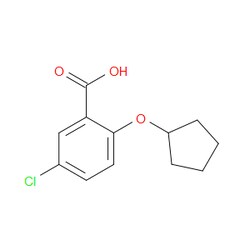 Aobchem&nbsp;5-Chloro-2-(cyclopentyloxy)benzoic acid | ≥95% | CAS 1094310-78-7 | C12H13ClO3 | 500mg