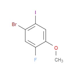 Aobchem&nbsp;1-Bromo-5-fluoro-2-iodo-4-methoxybenzene | ≥97% | CAS 1823954-27-3 | C7H5BrFIO | 250mg