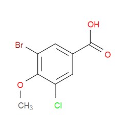 Aobchem&nbsp;3-Bromo-5-chloro-4-methoxybenzoic acid | ≥95% | CAS 1092308-33-2 | C8H6BrClO3 | 500mg