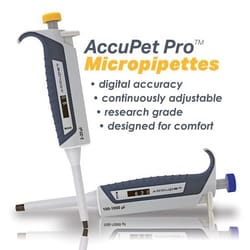 Chemglass Life Sciences&nbsp;AccuPet Pro Micropipette, 2-20µL, Single Channel Variable Pipettors