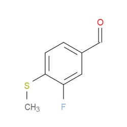 Aobchem&nbsp;3-Fluoro-4-(methylthio)benzaldehyde | ≥97% | CAS 177756-61-5 | C8H7FOS | 500mg