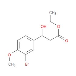 Aobchem&nbsp;Ethyl 3-(3-bromo-4-methoxyphenyl)-3-hydroxypropanoate | ≥97% | CAS 1457750-52-5 | C12H15BrO4 | 500mg