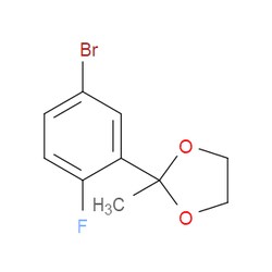 Aobchem&nbsp;2-(5-Bromo-2-fluorophenyl)-2-methyl-1 3-dioxolane | ≥95% | CAS 1555385-37-9 | C10H10BrFO2 | 5g