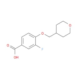 Aobchem&nbsp;3-Fluoro-4-[(tetrahydro-2H-pyran-4-yl)methoxy]benzoic acid | ≥97% | CAS 1402232-56-7 | C13H15FO4 | 500mg
