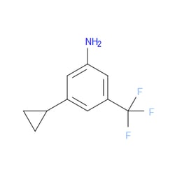 Aobchem&nbsp;3-Cyclopropyl-5-(trifluoromethyl)aniline | ≥97% | CAS 1057079-57-8 | C10H10F3N | 500mg
