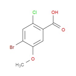 Aobchem&nbsp;4-Bromo-2-chloro-5-methoxybenzoic acid | ≥95% | CAS 90110-96-6 | C8H6BrClO3 | 1g