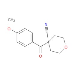 Aobchem&nbsp;Tetrahydro-4-(4-methoxybenzoyl)-2H-pyran-4-carbonitrile | ≥95% | CAS 1403564-45-3 | C14H15NO3 | 500mg