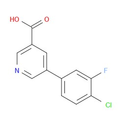 Aobchem&nbsp;5-(4-Chloro-3-fluorophenyl)-3-pyridinecarboxylic acid | ≥95% | CAS 893740-56-2 | C12H7ClFNO2 | 5g