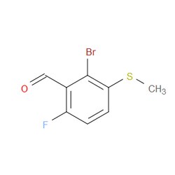Aobchem&nbsp;2-Bromo-6-fluoro-3-(methylthio)benzaldehyde | ≥97% | CAS 1879026-24-0 | C8H6BrFOS | 5g