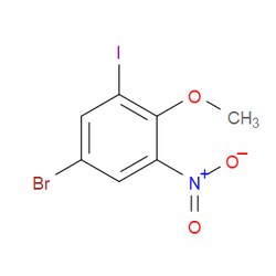 Aobchem&nbsp;5-Bromo-1-iodo-2-methoxy-3-nitrobenzene | ≥97% | CAS 1935459-09-8 | C7H5BrINO3 | 250mg