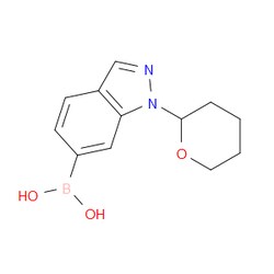 Aobchem&nbsp;(1-(Tetrahydro-2H-pyran-2-yl)-1H-indazol-6-yl)boronic acid | ≥95% | CAS 2096337-20-9 | C12H15BN2O3 | 500mg