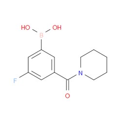 Aobchem&nbsp;3-Fluoro-5-(piperidine-1-carbonyl)phenylboronic acid | ≥97% | CAS 874219-43-9 | C12H15BFNO3 | 500mg