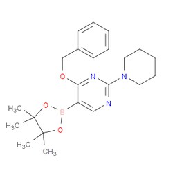 Aobchem&nbsp;4-Benzyloxy-2-piperidine-1-yl-pyrimidine-5-boronic acid pinacol ester | ≥97% | CAS 1451391-24-4 | C22H30BN3O3 | 1g