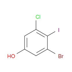 Aobchem&nbsp;3-Bromo-5-chloro-4-iodophenol | ≥95% | CAS 2091672-94-3 | C6H3BrClIO | 5g