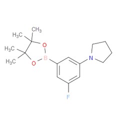 Aobchem&nbsp;3-Fluoro-5-(pyrrolidino)phenylboronic acid pinacol ester | ≥97% | CAS 1415928-84-5 | C16H23BFNO2 | 500mg