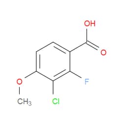 Aobchem&nbsp;3-Chloro-2-fluoro-4-methoxybenzoic acid | ≥97% | CAS 1554885-43-6 | C8H6ClFO3 | 500mg