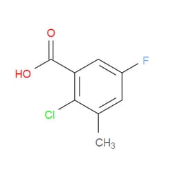 Aobchem&nbsp;2-Chloro-5-fluoro-3-methylbenzoic acid | ≥97% | CAS 1427416-28-1 | C8H6ClFO2 | 1g