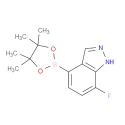 Aobchem&nbsp;7-Fluoro-1H-indazole-4-boronic acid pinacol ester | ≥95% | CAS 1186334-64-4 | C13H16BFN2O2 | 500mg