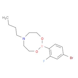 Aobchem&nbsp;4-Bromo-2-fluorophenylboronic acid N-butyldiethanolamine ester | ≥97% | CAS 1451391-63-1 | C14H20BBrFNO2 | 250mg
