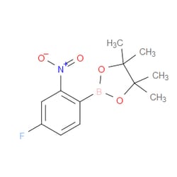 Aobchem&nbsp;2-(4-Fluoro-2-nitrophenyl)-4 4 5 5-tetramethyl-1 3 2-dioxaborolane | ≥97% | CAS 1288978-82-4 | C12H15BFNO4 | 1g
