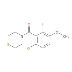 Aobchem&nbsp;(6-Chloro-2-fluoro-3-methoxyphenyl)(thiomorpholino)methanone | ≥97% | CAS 2734777-63-8 | C12H13ClFNO2S | 5g