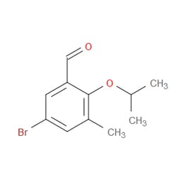 Aobchem&nbsp;5-Bromo-3-methyl-2-(propan-2-yloxy)benzaldehyde | ≥97% | CAS 1564722-77-5 | C11H13BrO2 | 250mg
