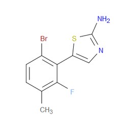Aobchem&nbsp;5-(6-Bromo-2-fluoro-3-methylphenyl)thiazol-2-amine | ≥97% | CAS 2734773-39-6 | C10H8BrFN2S | 500mg