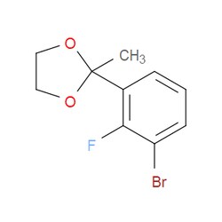 Aobchem&nbsp;2-(3-Bromo-2-fluorophenyl)-2-methyl-1 3-dioxolane | ≥97% | CAS 2734778-39-1 | C10H10BrFO2 | 5g