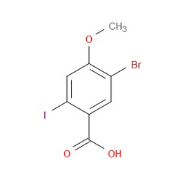 Aobchem&nbsp;5-Bromo-2-iodo-4-methoxybenzoic acid | ≥97% | CAS 1269292-64-9 | C8H6BrIO3 | 250mg