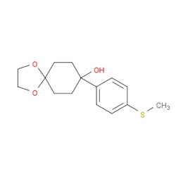Aobchem&nbsp;8-(4-(Methylthio)phenyl)-1 4-dioxaspiro[4 5]decan-8-ol | 95% | CAS 1252615-93-2 | C15H20O3S | 500mg