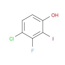 Aobchem&nbsp;4-Chloro-3-fluoro-2-iodophenol | 97% | CAS 2351937-31-8 | C6H3ClFIO | 500mg