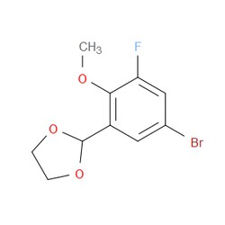 Aobchem&nbsp;2-(5-Bromo-3-fluoro-2-methoxyphenyl)-1 3-dioxolane | 97% | CAS 2757730-62-2 | C10H10BrFO3 | 500mg