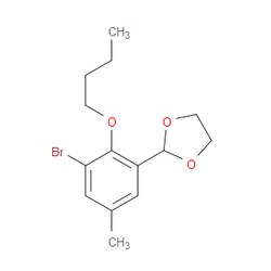 Aobchem&nbsp;2-(3-Bromo-2-butoxy-5-methylphenyl)-1 3-dioxolane | 97% | CAS 2764728-57-4 | C14H19BrO3 | 500mg