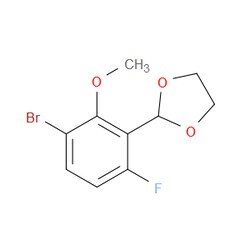 Aobchem&nbsp;2-(3-Bromo-6-fluoro-2-methoxyphenyl)-1 3-dioxolane | 95% | CAS 2221812-29-7 | C10H10BrFO3 | 1g
