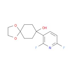 Aobchem&nbsp;8-(2 6-Difluoropyridin-3-yl)-1 4-dioxaspiro[4 5]decan-8-ol | 95% | CAS 2969464-42-2 | C13H15F2NO3 | 5g