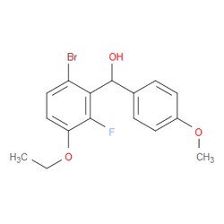 Aobchem&nbsp;(6-Bromo-3-ethoxy-2-fluorophenyl)(4-methoxyphenyl)methanol | 97% | CAS 2969331-32-4 | C16H16BrFO3 | 10g