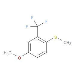 Aobchem&nbsp;(4-Methoxy-2-(trifluoromethyl)phenyl)(methyl)sulfane | ≥95% | CAS 2643368-05-0 | C9H9F3OS | 500mg