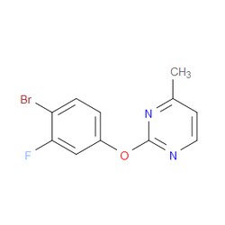 Aobchem&nbsp;2-(4-Bromo-3-fluorophenoxy)-4-methylpyrimidine | ≥95% | CAS 1443981-51-8 | C11H8BrFN2O | 500mg