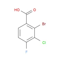 Aobchem&nbsp;2-Bromo-3-chloro-4-fluorobenzoic acid | ≥95% | CAS 170108-04-0 | C7H3BrClFO2 | 250mg