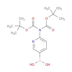 Aobchem&nbsp;6-(Bis(tert-butoxycarbonyl)amino)pyridin-3-ylboronic acid | ≥97% | CAS 1229653-05-7 | C15H23BN2O6 | 1g