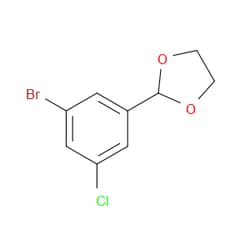Aobchem&nbsp;2-(3-Bromo-5-chlorophenyl)-1 3-dioxolane | ≥97% | CAS 230642-94-1 | C9H8BrClO2 | 500mg