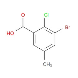 Aobchem&nbsp;3-Bromo-2-chloro-5-methylbenzoic acid | ≥97% | CAS 154257-78-0 | C8H6BrClO2 | 250mg